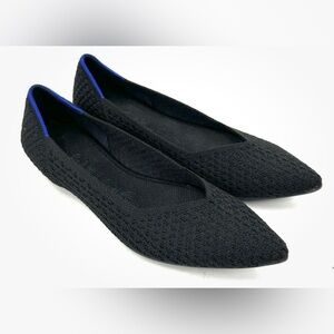 Rothy's Black Honeycomb Point Women's Flats